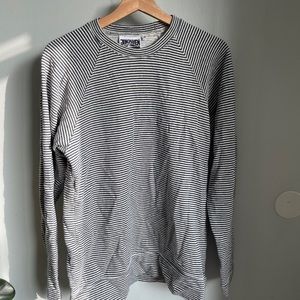 Jungmaven Sierra Crewneck Sweatshirt, Navy Stripe, size small